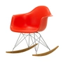 Vitra - Eames Plastic Armchair RAR RE, érable jaunâtre / chrome / poppy red