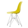 Vitra - Eames Plastic Side Chair DSR RE, chromé / moutarde (patins en feutre basic dark)