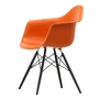 Vitra - Eames Plastic Armchair DAW RE, érable noir / orange rouille (patins en feutre basic dark)