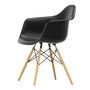 Vitra - Eames Plastic Armchair DAW RE, frêne couleur miel / noir profond (patins en feutre basic dark)