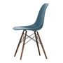 Vitra - Eames Plastic Side Chair DSW RE, érable foncé / bleu mer (patins en feutre basic dark)