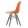 Vitra - Eames Plastic Side Chair DSW RE, érable noir / orange rouille (patins en feutre basic dark)