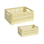HAY - Colour Crate Panier M + S, jaune clair, recycled