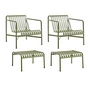HAY - Palissade 2x Lounge Chair Low + 2x Ottoman, olive