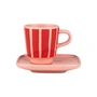 Marimekko - Oiva Piccolo Tasse à expresso avec soucoupe, salmon red / orange red