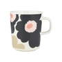 Marimekko - Oiva Unikko Gobelet avec anse 250 ml, blanc cassé / charbon / sable / rose