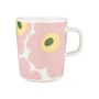 Marimekko - Oiva Unikko Gobelet avec anse 250 ml, blanc / rose / jaune clair