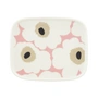 Marimekko - Plateau de service « Oiva Unikko », 15 x 12 cm, blanc / rose / sable / anthracite