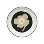 Marimekko - Oiva Unikko Assiette creuse, Ø 20,5 cm, blanc cassé / charbon / sable / rose