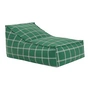 Nobodinoz - Vibes Long Pouf (pour adultes), green white windowpane