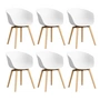 HAY - About A Chair AAC 22, chêne verni / blanc 2. 0 (patins en plastique) (lot de 6)