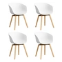 HAY - About A Chair AAC 22, chêne laqué / white 2. 0 (patins en plastique) (jeu de 4)