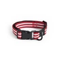 HAY - Dogs Collier de chien, S/M, rouge / bandes blanches