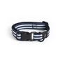 HAY - Dogs Collier de chien, S/M, bleu / rayures blanches