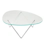 Gubi - Pedrera Table basse, chrome / verre structuré transparent