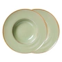 HKliving - Chef Ceramics Assiette à pâtes, Ø 28 cm, moss green (set de 2)