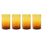 HKliving - Tube Verre, H 12 cm / 400 ml, amber (set de 4)