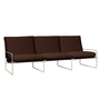 Ferm Living - Desert Outdoor Canapé 3 places, cashmere / chestnut (Pure Bouclé)