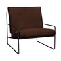 Ferm Living - Desert Fauteuil d'extérieur, noir / chestnut (Pure Bouclé)