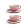 & klevering - Whip Tasse avec soucoupe, 150 ml, rose (lot de 2)
