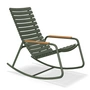 HOUE - ReCLIPS Chaise à bascule d'extérieur, vert olive / bambou