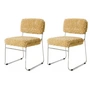 HKliving - Endless Chaise de salle à manger, poodle / or (lot de 2)