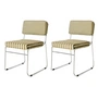 HKliving - Endless Chaise de salle à manger, stripe / sunflower (lot de 2)