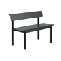 Muuto - Linear Steel Banc avec dossier, 110 cm, noir