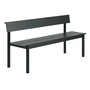 Muuto - Linear Steel Banc avec dossier, 170 cm, noir