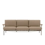 Muuto - Settle Outdoor Canapé 3 places, marron / taupe (tissu Ribbed Weave 5)