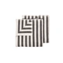 Blomus - Arto Serviette d'invité, 50 x 30 cm, rayures larges, moonbeam / magnet (lot de 2)
