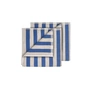 Blomus - Arto Serviette d'invité, 50 x 30 cm, rayures larges, moonbeam / mazarine blue (lot de 2)