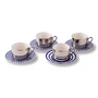 POLSPOTTEN - Série Aunty (set de 4), tasses à café avec soucoupes, multicolore