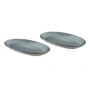 Broste Copenhagen - Plateau de service ovale L « Nordic Sea », 30 x 17 cm (lot de 2)