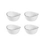 Broste Copenhagen - Bol « Salt », 10 x 11 x H 5,5 cm, blanc / noir (lot de 4)