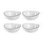 Broste Copenhagen - Bol « Salt », 15,5 x 17 x H 6 cm, blanc / noir (lot de 4)
