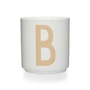 Design Letters - Tasse en porcelaine AJ B, beige / blanc