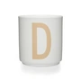 Design Letters - Tasse en porcelaine AJ D, beige / blanc
