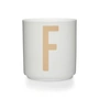 Design Letters - Tasse en porcelaine AJ F, beige / blanc