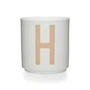 Design Letters - Tasse en porcelaine AJ H, beige / blanc