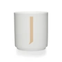 Design Letters - Tasse en porcelaine AJ J, beige / blanche