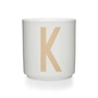 Design Letters - Tasse en porcelaine AJ K, beige / blanche