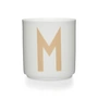 Design Letters - Tasse en porcelaine AJ, taille M, beige / blanc