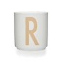 Design Letters - Tasse en porcelaine AJ R, beige / blanche