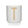 Design Letters - Tasse en porcelaine AJ T, beige / blanc