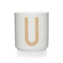 Design Letters - Tasse en porcelaine AJ U, beige / blanc