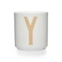 Design Letters - Tasse en porcelaine AJ Y, beige / blanc