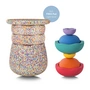 Stapelstein® - Ensemble « Dynamic, super confetti » (avec coussin bleu clair OFFERT)