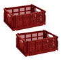 HAY - Lot de 2 paniers « Colour Crate M », bordeaux (lot de 2) (édition exclusive)