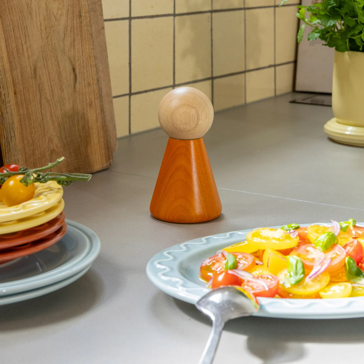 & klevering - Halma moulin à sel et à poivre, petit, orange / multicolore